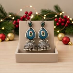 Elegant Silver and Blue Dangle Earrings